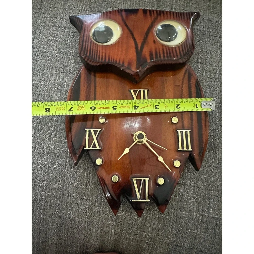 Vintage Wooden Owl Wall Clock